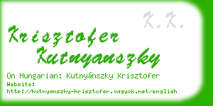 krisztofer kutnyanszky business card