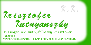 krisztofer kutnyanszky business card